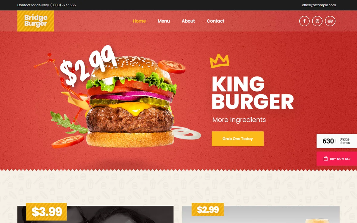 Burger Place wpbakery web tasarım demosu