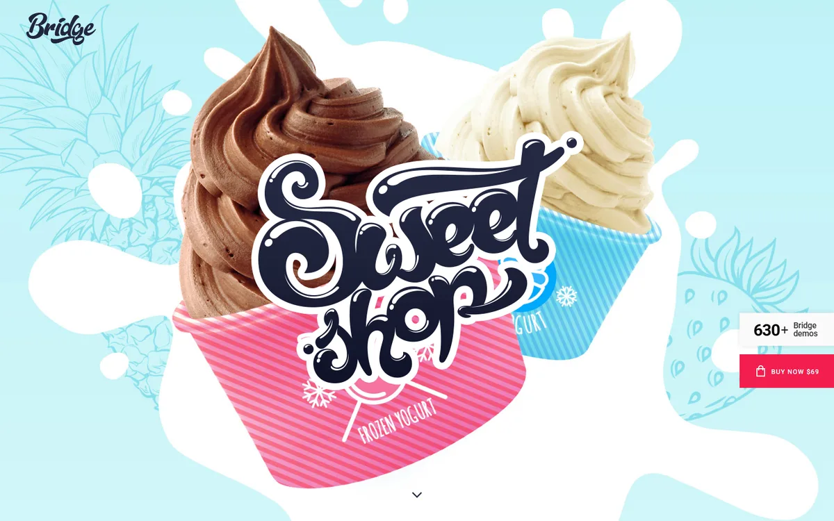 Frozen Yogurt wpbakery web tasarım demosu