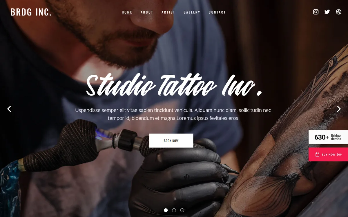 Tattoo Stüdyosu wpbakery web tasarım demosu