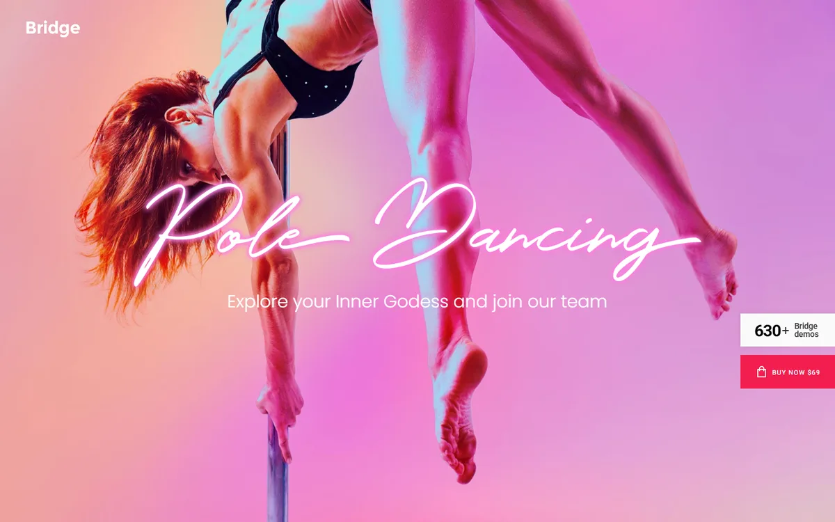 Pole Dance wpbakery web tasarım demosu