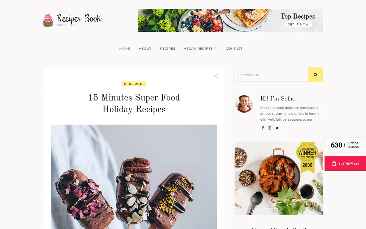Recipes wpbakery web tasarım demosu