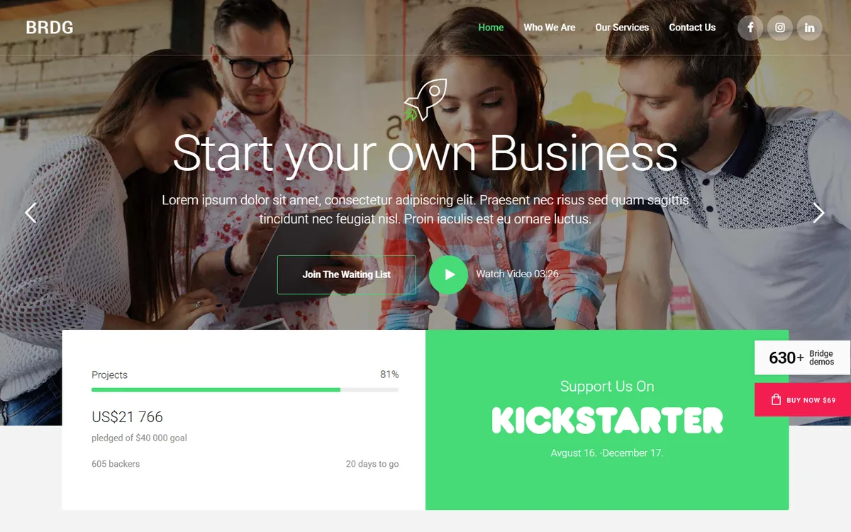 Startup Şirket wpbakery web tasarım demosu