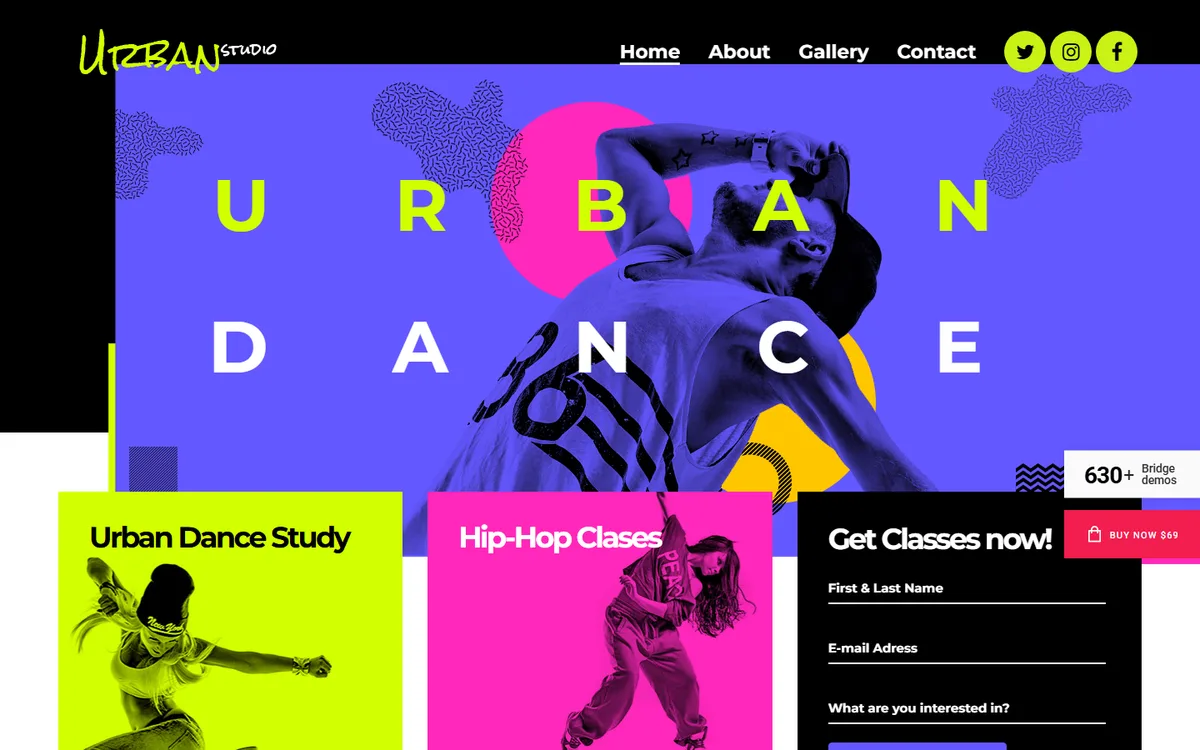 Urban Dance wpbakery web tasarım demosu
