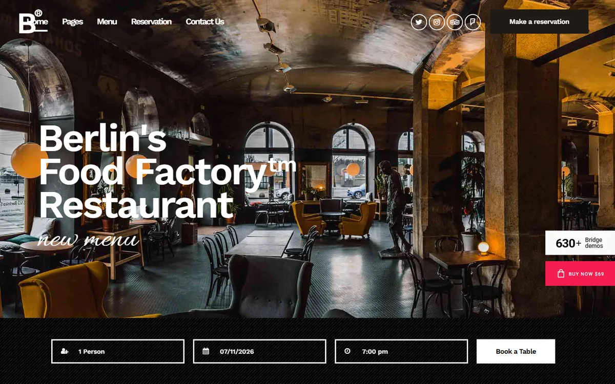 Restoran And Bar wpbakeryelementor web tasarım demosu