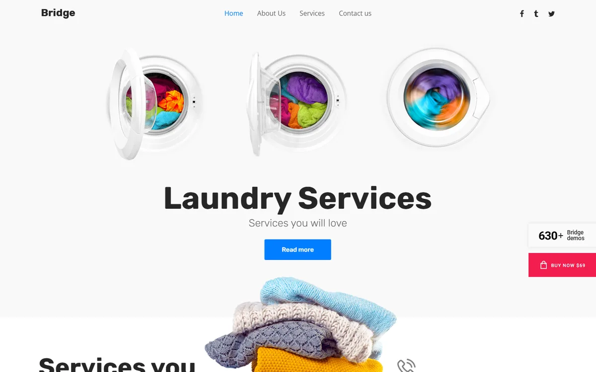 Laundry Service wpbakery web tasarım demosu