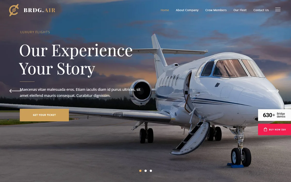 Airline wpbakery web tasarım demosu