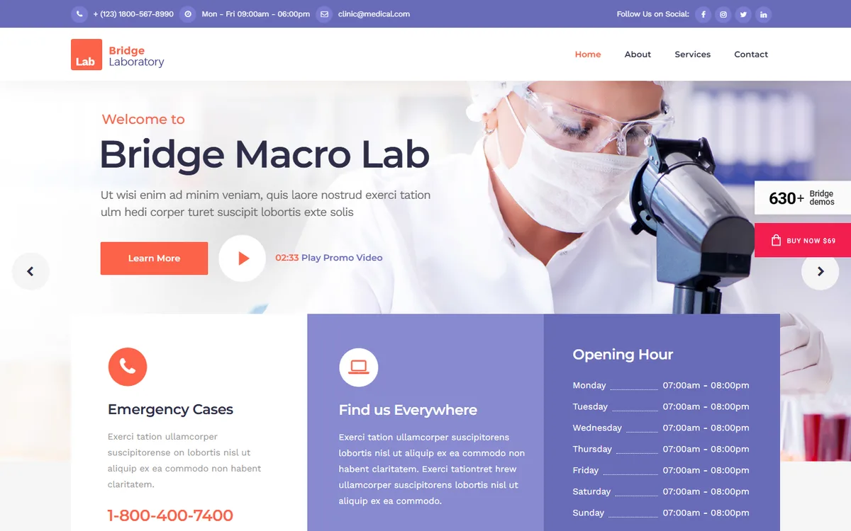 Laboratory wpbakery web tasarım demosu