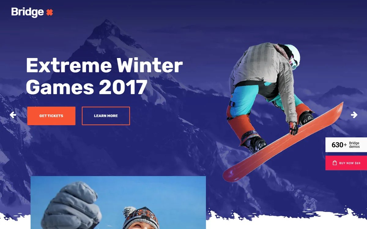 Winter Sports wpbakery web tasarım demosu