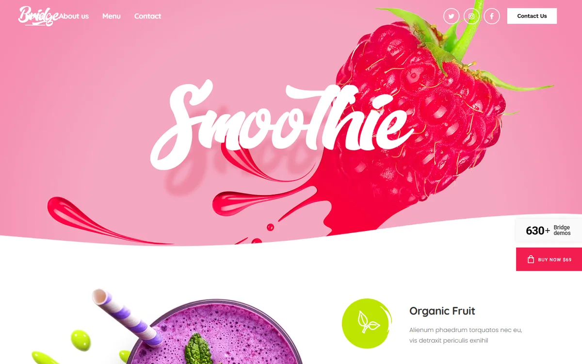 Smoothie Bar wpbakery web tasarım demosu