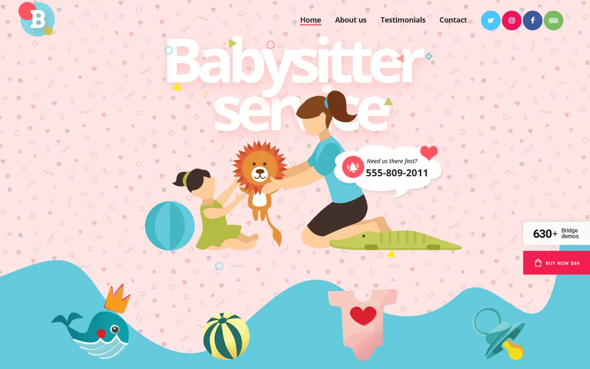 Babysitter wpbakeryelementor web tasarım demosu