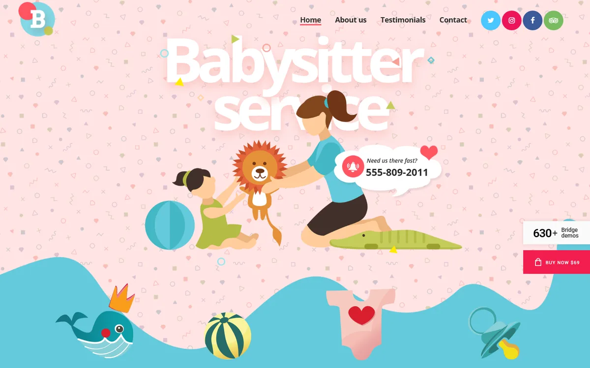 Babysitter wpbakeryelementor web tasarım demosu