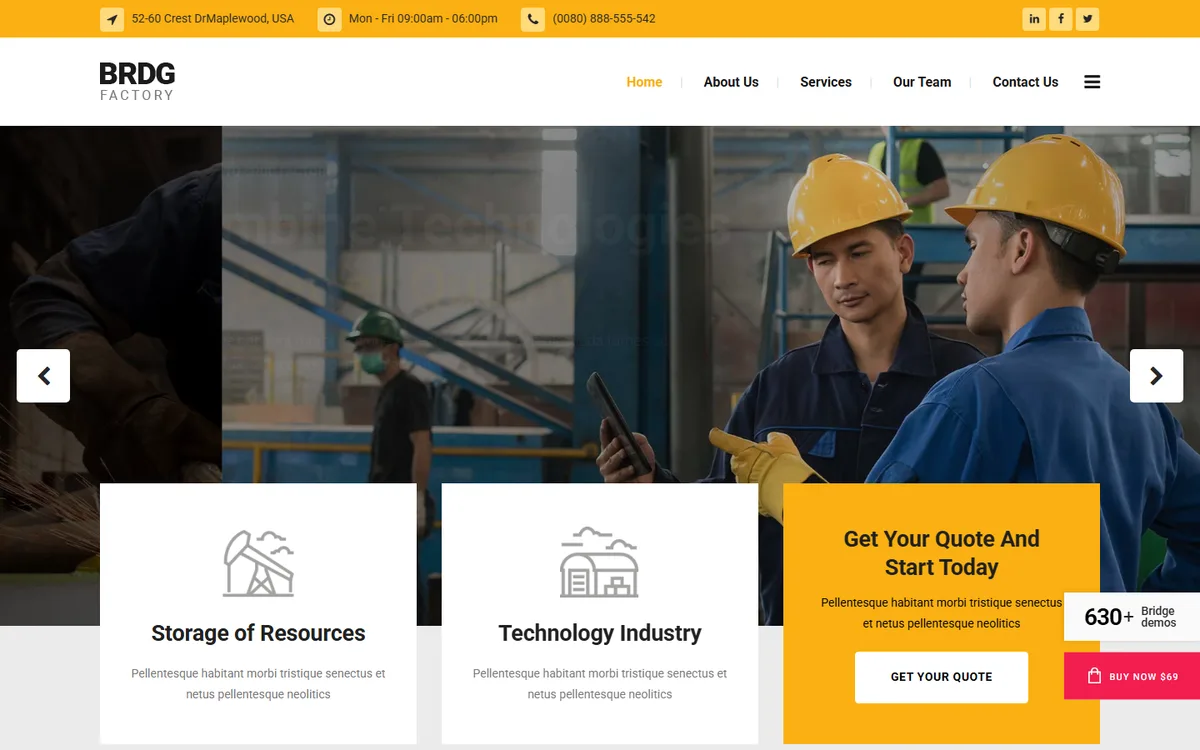 Factory wpbakeryelementor web tasarım demosu