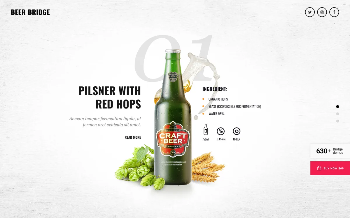 Beer Showcase wpbakery web tasarım demosu