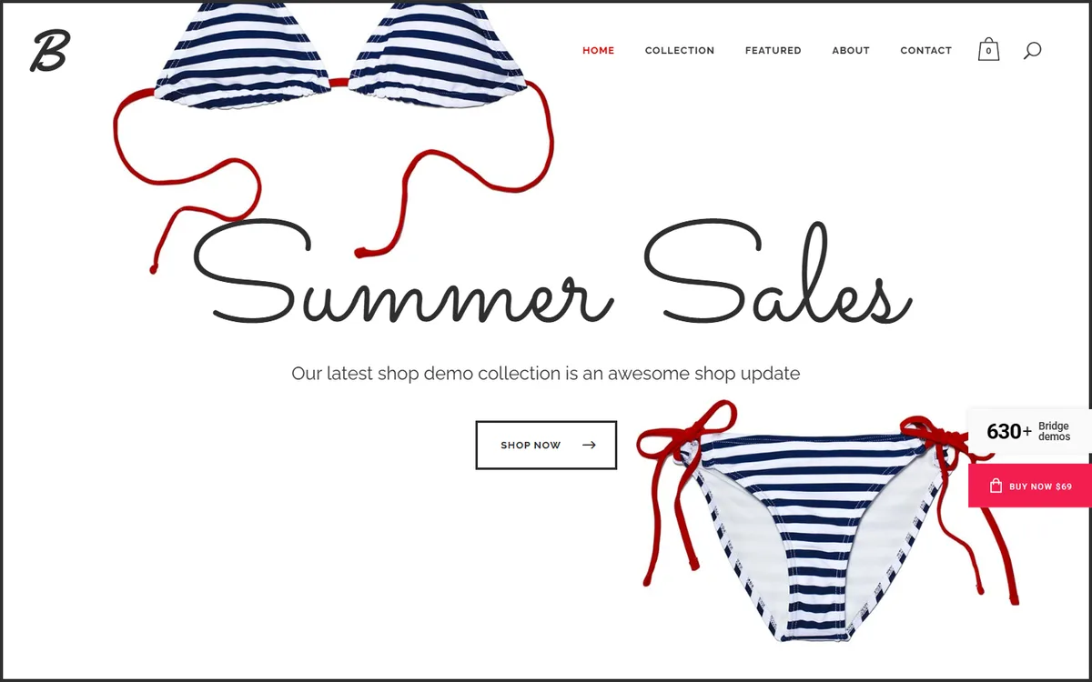 Summer Mağazası wpbakery web tasarım demosu