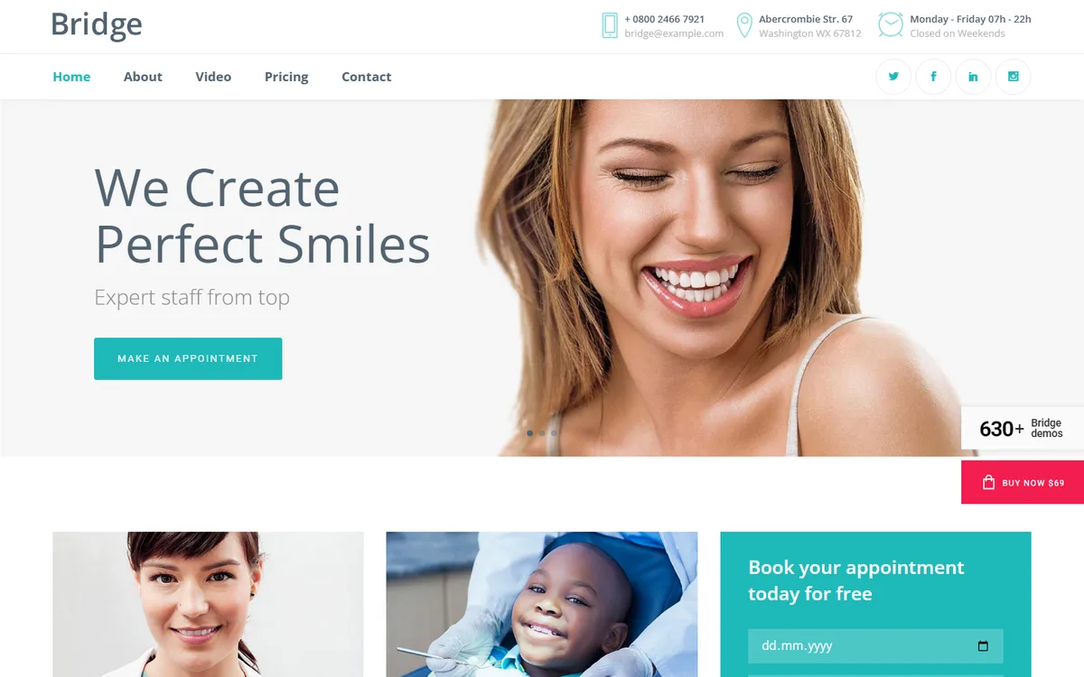 Diş Kliniği wpbakeryelementor web tasarım demosu