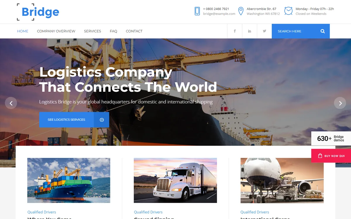 Transport wpbakeryelementor web tasarım demosu