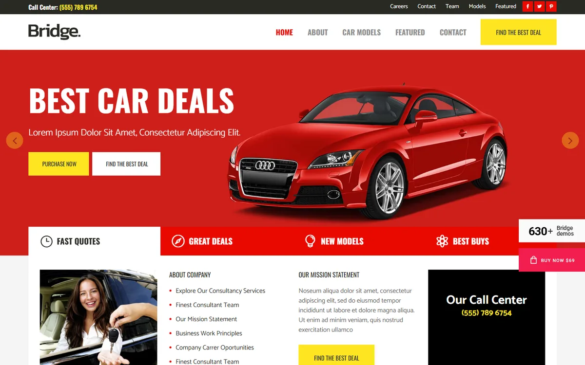 Car Dealership wpbakeryelementor web tasarım demosu