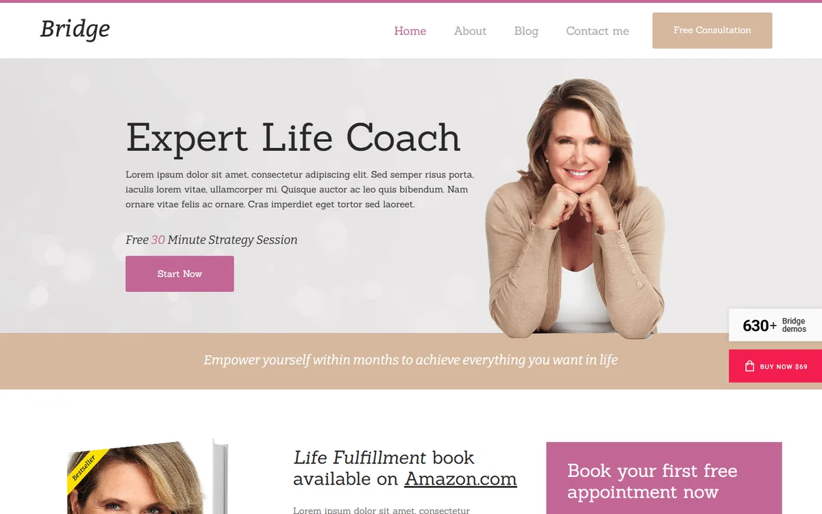 Life Coach wpbakeryelementor web tasarım demosu