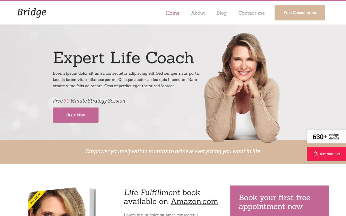 Life Coach wpbakeryelementor web tasarım demosu