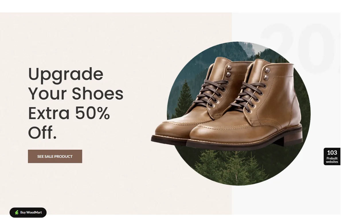 WoodMart-045 Ayakkabı Mağazası web tasarım demosu
