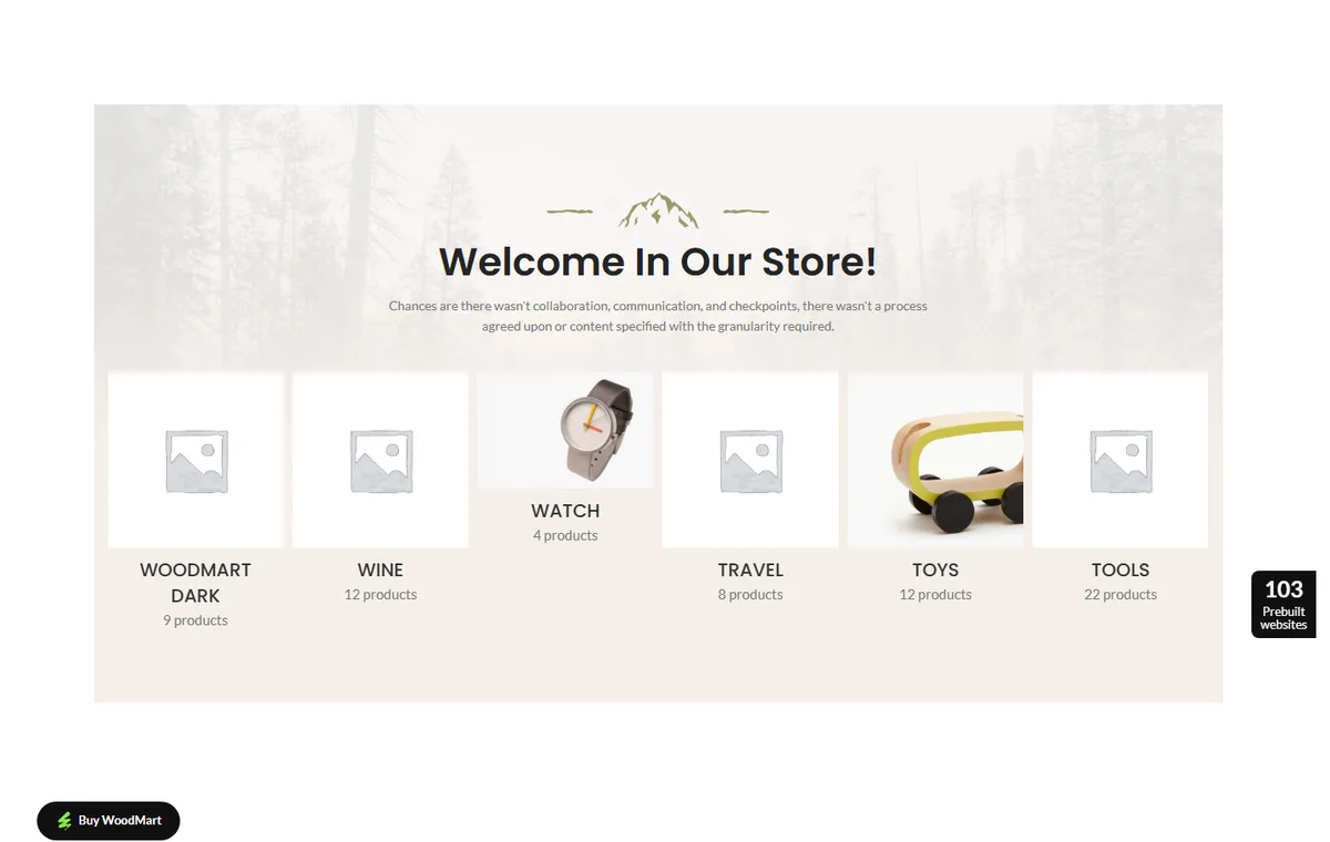 WoodMart-068 Kamp & Outdoor Mağazası web tasarım demosu