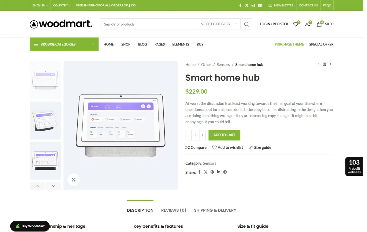 WoodMart-079 Akıllı Ev Sistemleri web tasarım demosu