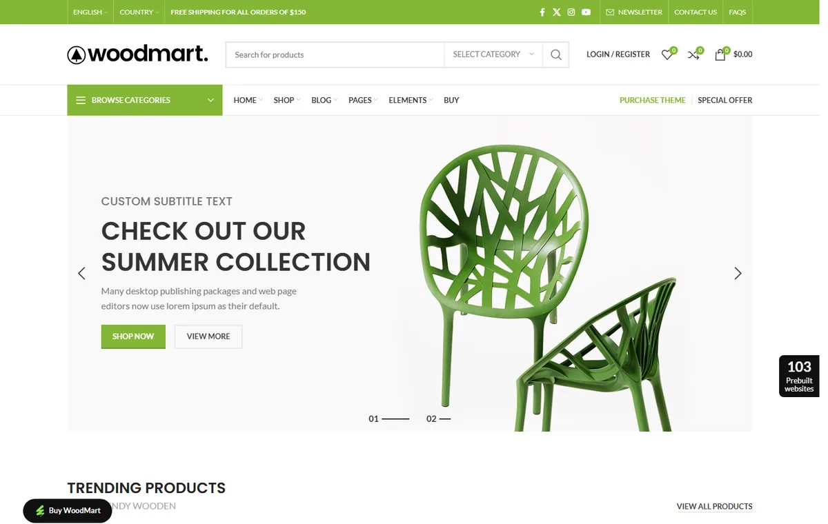 WoodMart-097 Sonsuz Kaydırmalı Mağaza web tasarım demosu